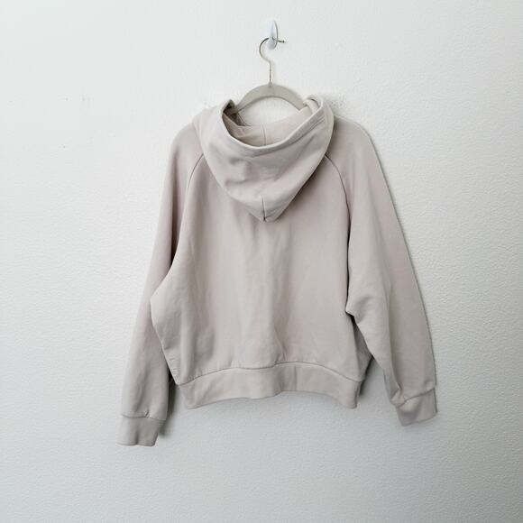 [Athleta] Bone Cream Forever Fleece 1/2 Zip Cropped Hoodie Long Sleeve Size XL - Picture 4 of 13
